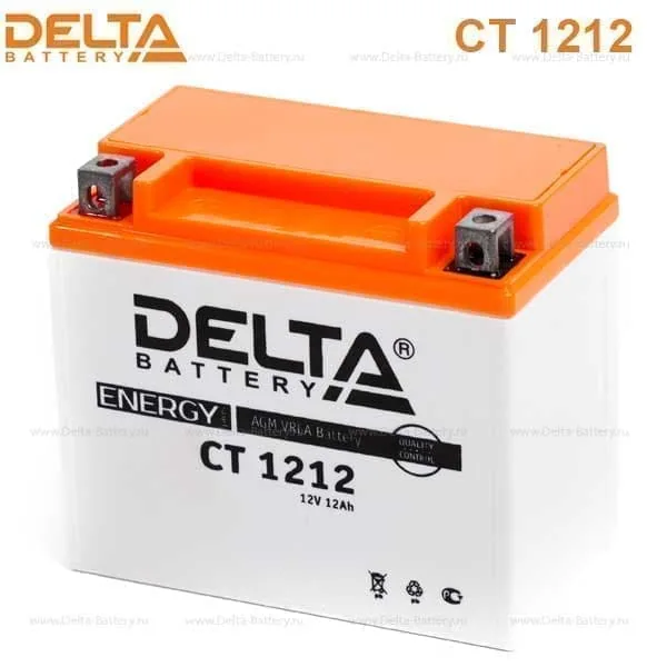 Аккумулятор DELTA 12 Ач 180 А (EN), прямая полярность, YTX12