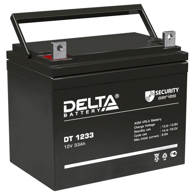 Аккумулятор DELTA 33 Ач, 196x130x166