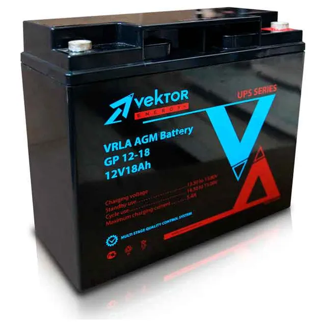 Аккумулятор VEKTOR 18 Ач, 182x77x166