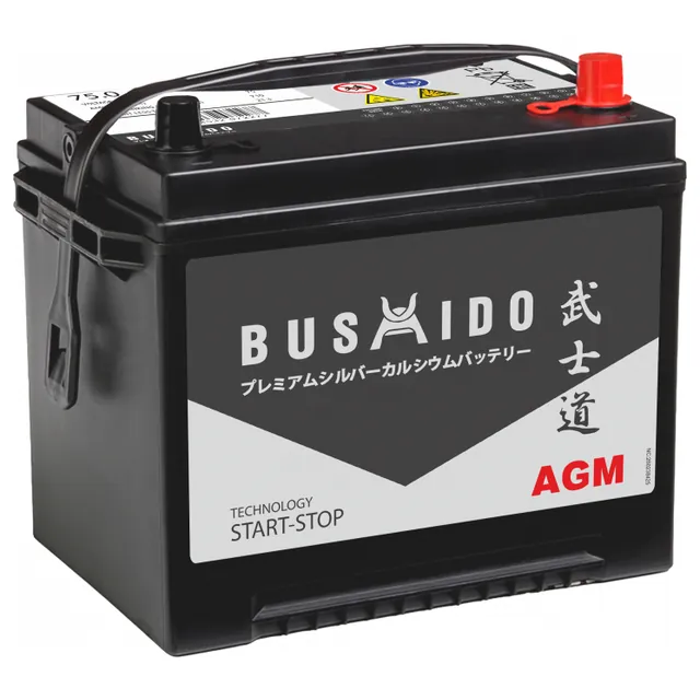 Аккумулятор BUSHIDO AGM ASIA 75D26L 75 Ач 710 А (JIS), обратная полярность