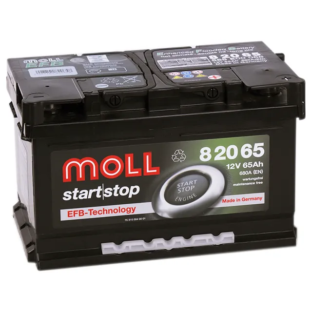 Аккумулятор MOLL 64 Ач 680 А (EN), обратная полярность, LN2