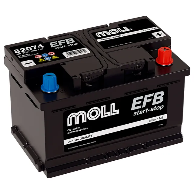 Аккумулятор MOLL 74 Ач 780 А (EN), обратная полярность, LN3