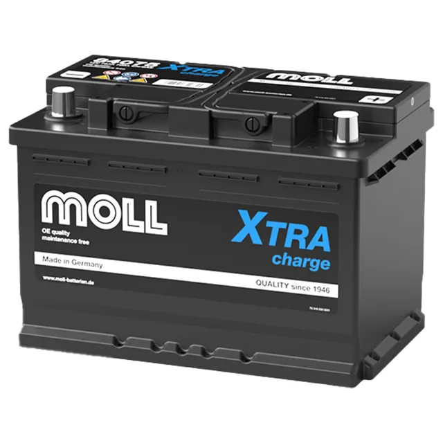 Аккумулятор MOLL Xtra Charge 75 Ач 720 А (EN), прямая полярность, D26