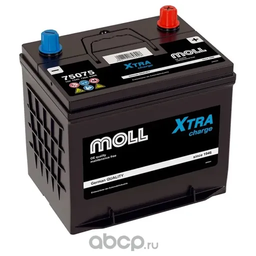 Аккумулятор MOLL Xtra Charge 75 Ач 720 А (EN), обратная полярность, LN3
