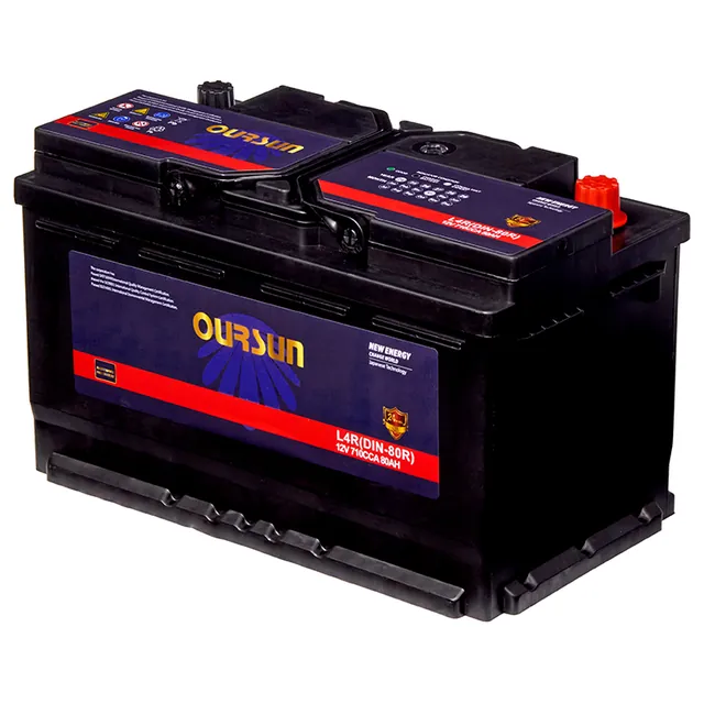 Аккумулятор OURSUN DIN 80 Ач 710 А (EN), прямая полярность, LN4