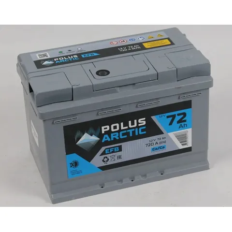 Аккумулятор POLUS Arctic EFB 72 Ач 720 А (EN), обратная полярность, LN3