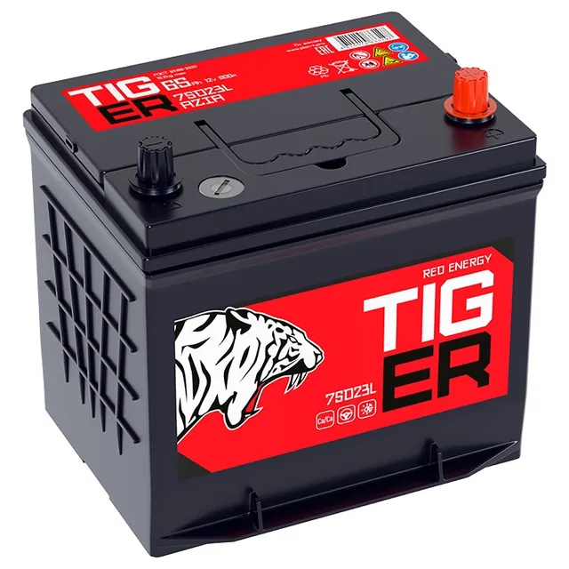 Аккумулятор TIGER Red Energy 65 Ач 600 А (EN), обратная полярность, D23
