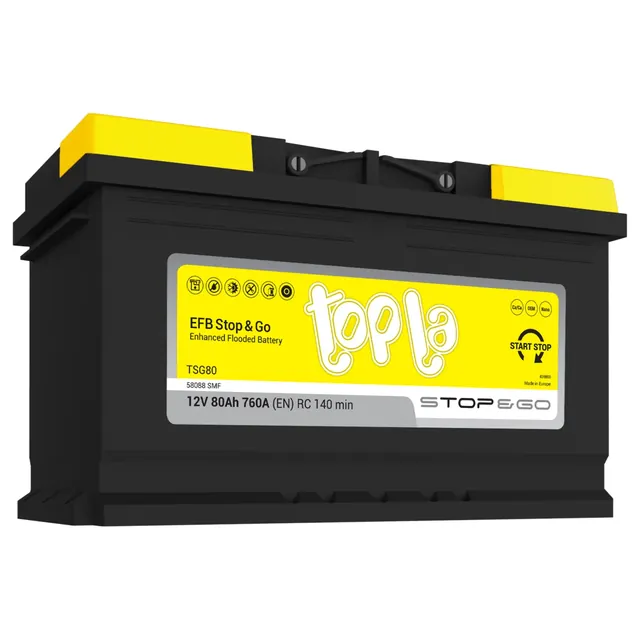 Аккумулятор TOPLA EFB Stop&Go 80 Ач 760 А (EN), обратная полярность, LN4