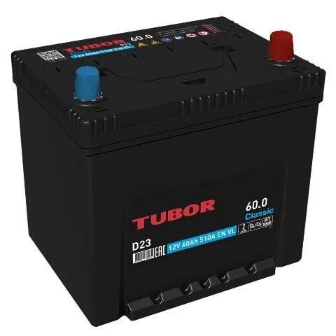 Аккумулятор TUBOR Classic Asia 60 Ач 510 А (EN), обратная полярность, D23
