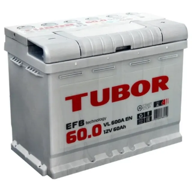 Аккумулятор TUBOR 60 Ач 600 А (EN), обратная полярность, LN2